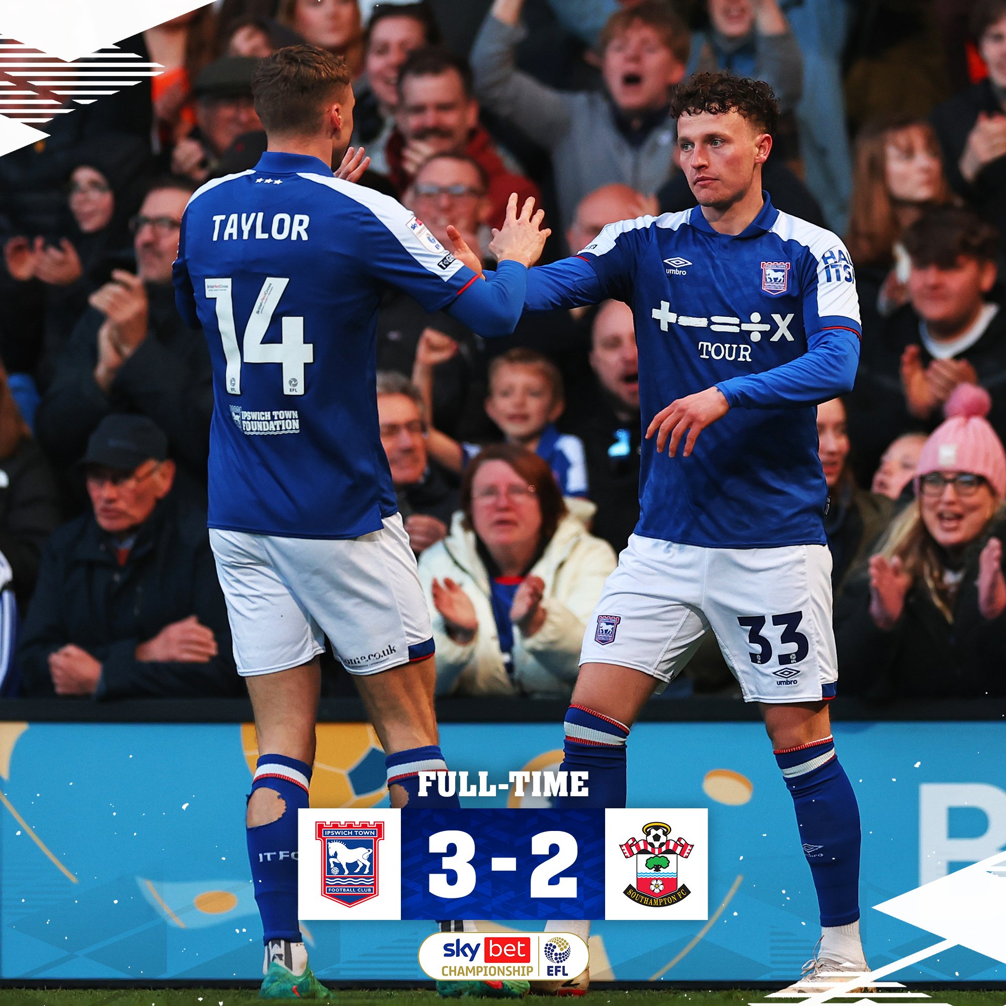 这叫升班马❓伊普斯维奇主场3-2读秒绝杀圣徒，87分登顶英冠